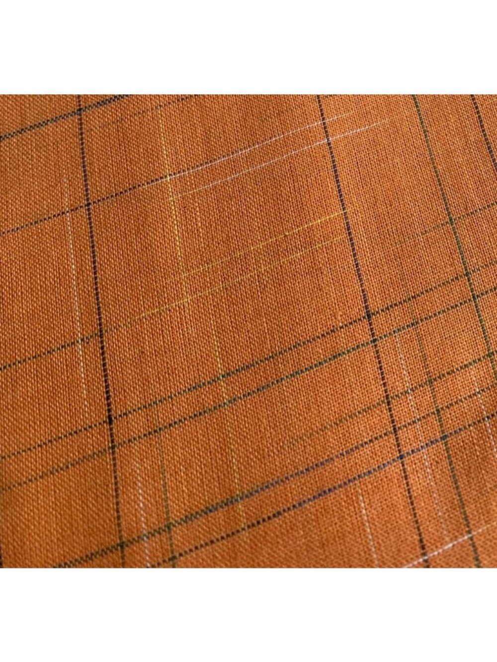 Orange Plaid Cotton Fabric 1/2 yard x 44" Sewing Crafts Quilting